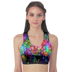 Colorful Bubble Shining Soap Rainbow Sports Bra by Mariart