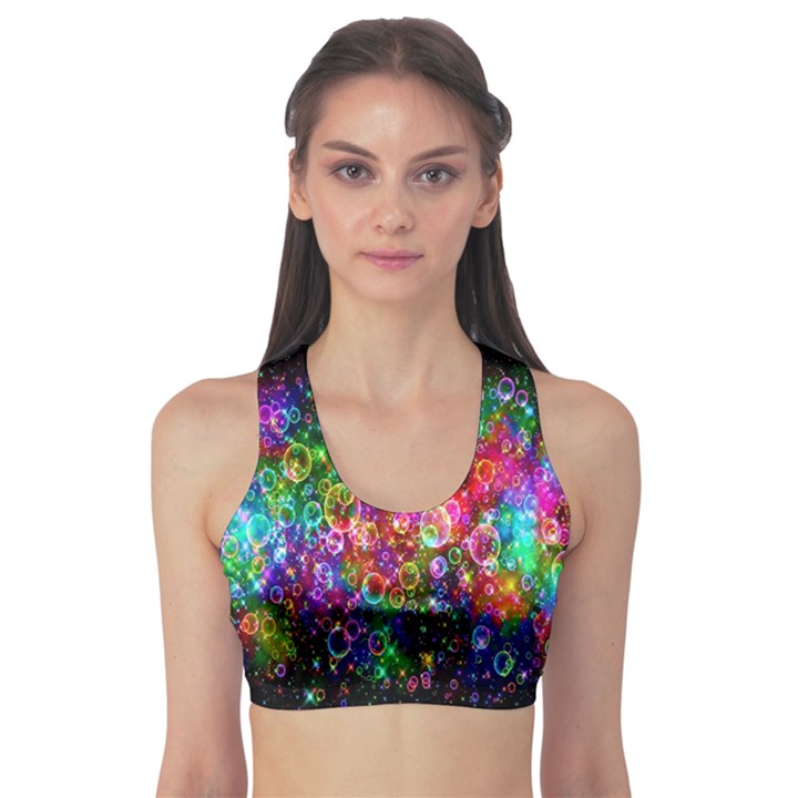 Colorful Bubble Shining Soap Rainbow Sports Bra