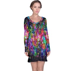 Colorful Bubble Shining Soap Rainbow Long Sleeve Nightdress by Mariart