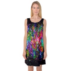 Colorful Bubble Shining Soap Rainbow Sleeveless Satin Nightdress by Mariart