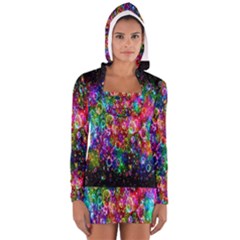 Colorful Bubble Shining Soap Rainbow Women s Long Sleeve Hooded T-shirt by Mariart