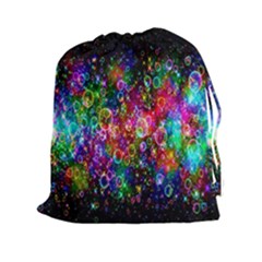 Colorful Bubble Shining Soap Rainbow Drawstring Pouches (xxl) by Mariart