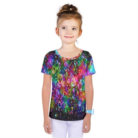 Colorful Bubble Shining Soap Rainbow Kids  One Piece Tee by Mariart