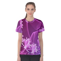 Lotus Sunflower Sakura Flower Floral Pink Purple Polka Leaf Polkadot Waves Wave Chevron Women s Cotton Tee