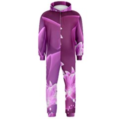 Lotus Sunflower Sakura Flower Floral Pink Purple Polka Leaf Polkadot Waves Wave Chevron Hooded Jumpsuit (men)  by Mariart