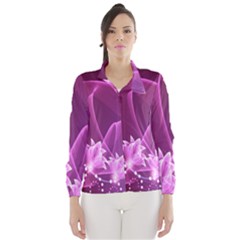 Lotus Sunflower Sakura Flower Floral Pink Purple Polka Leaf Polkadot Waves Wave Chevron Wind Breaker (women) by Mariart