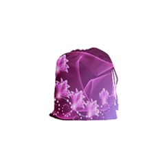 Lotus Sunflower Sakura Flower Floral Pink Purple Polka Leaf Polkadot Waves Wave Chevron Drawstring Pouches (xs)  by Mariart