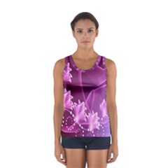 Lotus Sunflower Sakura Flower Floral Pink Purple Polka Leaf Polkadot Waves Wave Chevron Women s Sport Tank Top  by Mariart