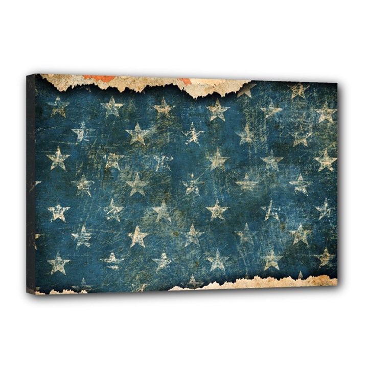 Grunge Ripped Paper Usa Flag Canvas 18  x 12 