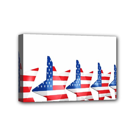 Multiple Us Flag Stars Line Slide Mini Canvas 6  X 4  by Mariart