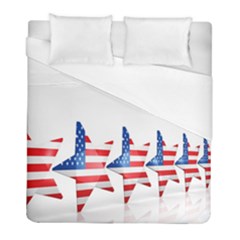 Multiple Us Flag Stars Line Slide Duvet Cover (full/ Double Size)