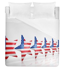 Multiple Us Flag Stars Line Slide Duvet Cover (queen Size) by Mariart