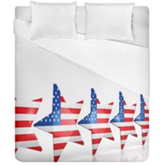 Multiple Us Flag Stars Line Slide Duvet Cover Double Side (california King Size) by Mariart