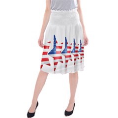 Multiple Us Flag Stars Line Slide Midi Beach Skirt by Mariart