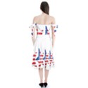 Multiple Us Flag Stars Line Slide Shoulder Tie Bardot Midi Dress View2