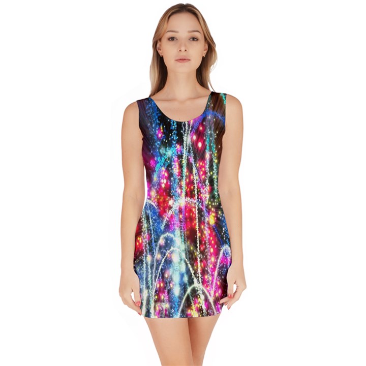 Fireworks Rainbow Sleeveless Bodycon Dress