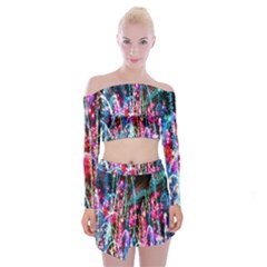 Fireworks Rainbow Off Shoulder Top With Skirt Set