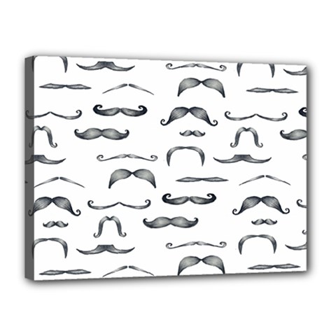 Mustache Man Black Hair Canvas 16  X 12  by Mariart