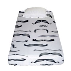 Mustache Man Black Hair Fitted Sheet (single Size) by Mariart