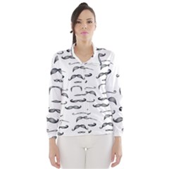 Mustache Man Black Hair Wind Breaker (women) by Mariart