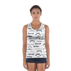 Mustache Man Black Hair Women s Sport Tank Top  by Mariart