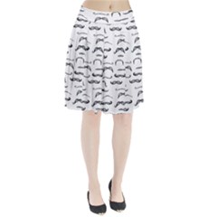 Mustache Man Black Hair Pleated Skirt by Mariart