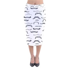 Mustache Man Black Hair Velvet Midi Pencil Skirt by Mariart