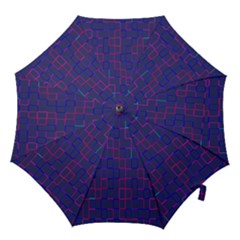 Grid Lines Square Pink Cyan Purple Blue Squares Lines Plaid Hook Handle Umbrellas (medium) by Mariart