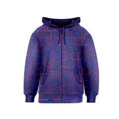 Grid Lines Square Pink Cyan Purple Blue Squares Lines Plaid Kids  Zipper Hoodie by Mariart