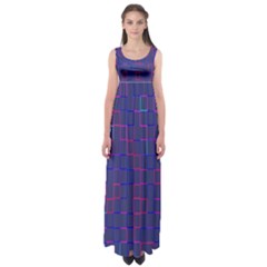 Grid Lines Square Pink Cyan Purple Blue Squares Lines Plaid Empire Waist Maxi Dress by Mariart