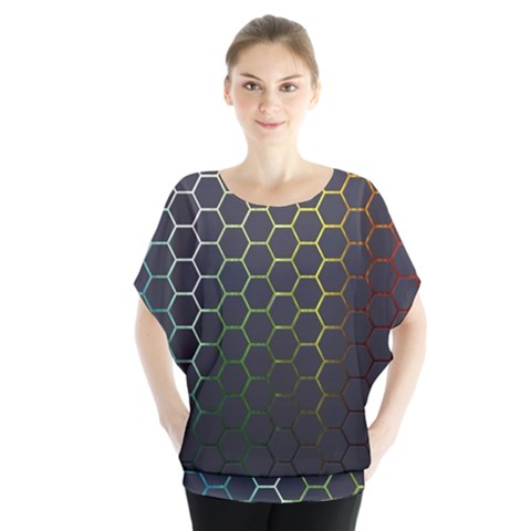 Hexagons Honeycomb Blouse by Mariart