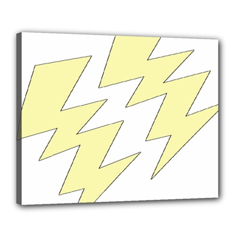 Lightning Yellow Canvas 20  X 16  by Mariart