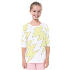 Lightning Yellow Kids  Quarter Sleeve Raglan Tee