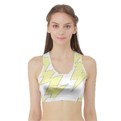 Lightning Yellow Sports Bra With Border by Mariart