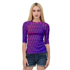 Hexagon Widescreen Purple Pink Quarter Sleeve Tee