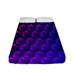 Hexagon Widescreen Purple Pink Fitted Sheet (full/ Double Size) by Mariart