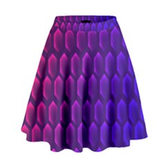 Hexagon Widescreen Purple Pink High Waist Skirt by Mariart