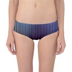 Moonlight Light Line Vertical Blue Black Classic Bikini Bottoms by Mariart