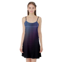 Moonlight Light Line Vertical Blue Black Satin Night Slip by Mariart