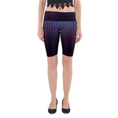 Moonlight Light Line Vertical Blue Black Yoga Cropped Leggings by Mariart