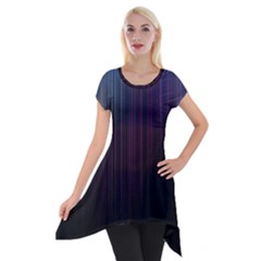 Moonlight Light Line Vertical Blue Black Short Sleeve Side Drop Tunic by Mariart