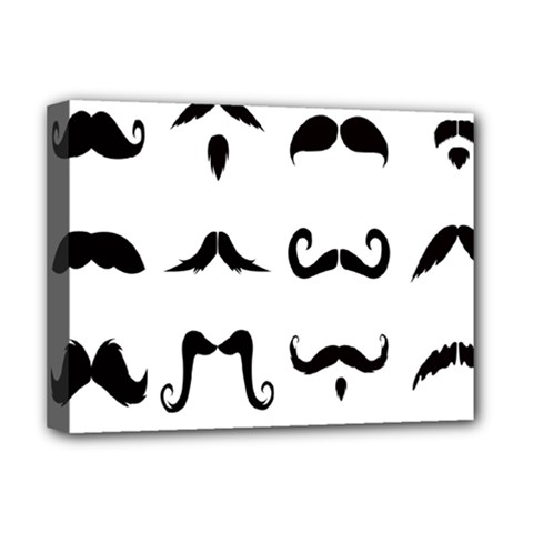 Mustache Man Black Hair Style Deluxe Canvas 16  X 12  