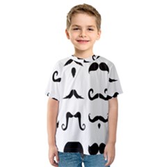 Mustache Man Black Hair Style Kids  Sport Mesh Tee