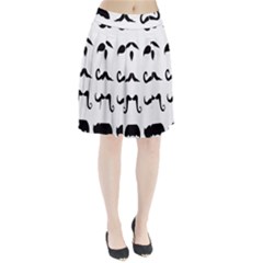 Mustache Man Black Hair Style Pleated Skirt by Mariart