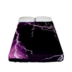 Lightning Pink Sky Rain Purple Light Fitted Sheet (full/ Double Size) by Mariart