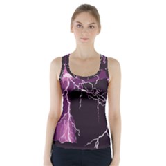 Lightning Pink Sky Rain Purple Light Racer Back Sports Top by Mariart