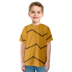 Orange Shades Wave Chevron Line Kids  Sport Mesh Tee