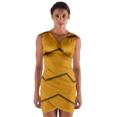 Orange Shades Wave Chevron Line Wrap Front Bodycon Dress by Mariart