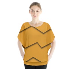 Orange Shades Wave Chevron Line Blouse