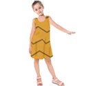 Orange Shades Wave Chevron Line Kids  Sleeveless Dress View1